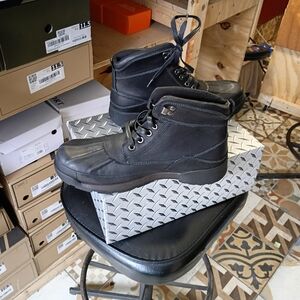 Men's Rugged Black Leather Boots